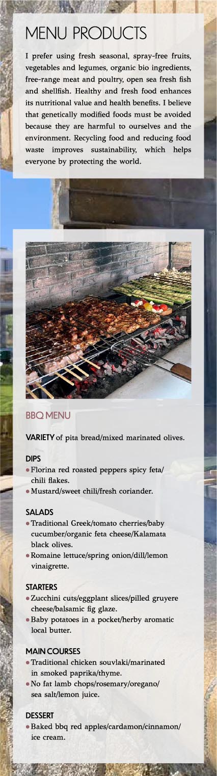 Nicolas Papathanasiou Private Chef Barbeque Menu